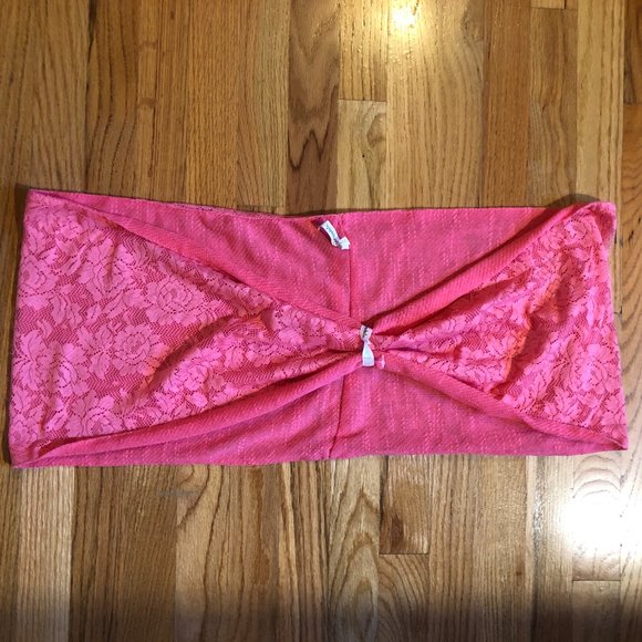 NW0T Womens Aeropostale Coral Pink Lace Infinity Scarf - Picture 8 of 10